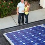 Modern Couple looking at a Solar Panel